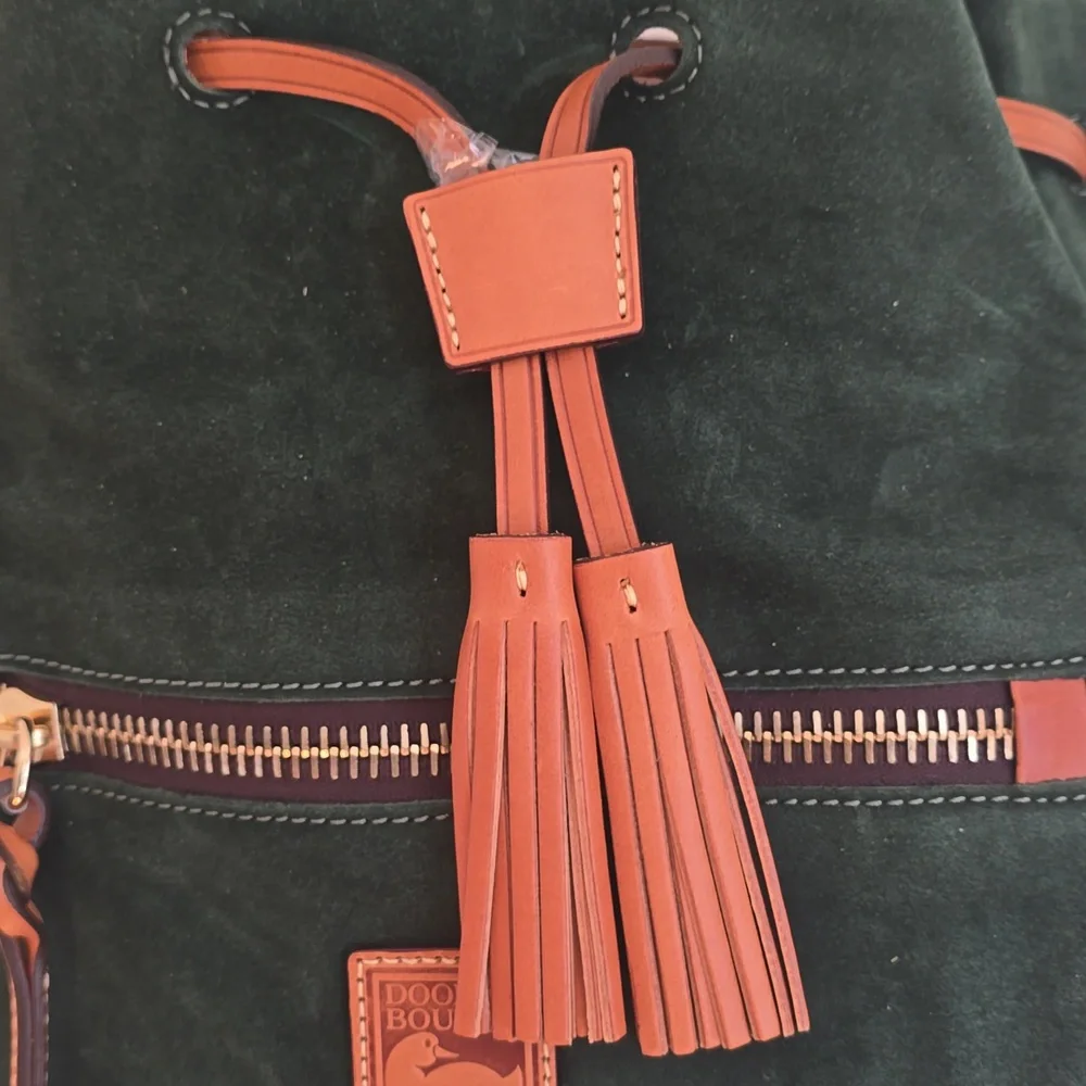Dooney & Bourke Green Suede Bucket Bag - Picture 9 of 16